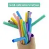 BPA-free silicone drinking straw | bendable straws with logo